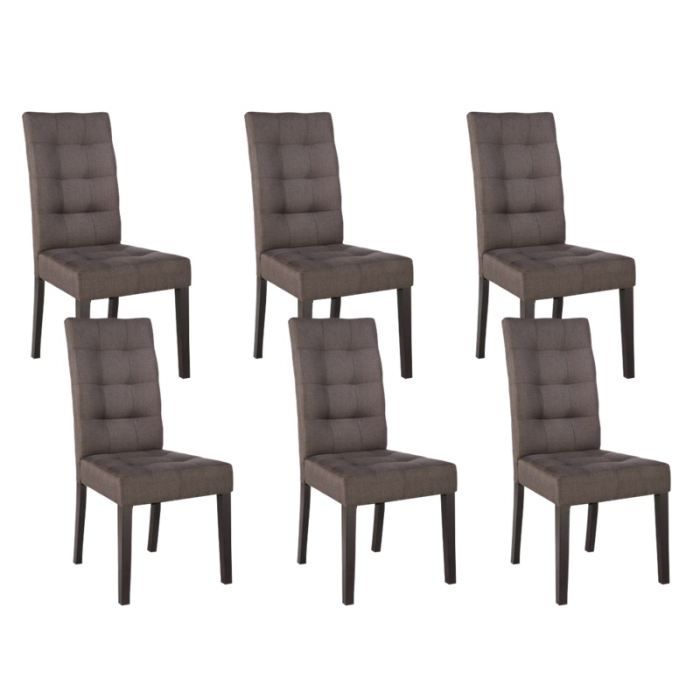 Eden Lot 6 Chaises Taupe Achat Vente Chaise Marron Cdiscount