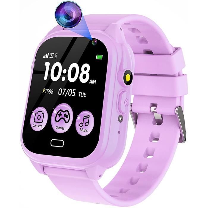 4G Montre Connectée Enfant, Smartwatch Téléphone pour Filles Garçons avec GPS, SOS, WIFI, Appels/Vidéo/Chat Vocal, Mode École, Podomètre, Alarme, Jeux Smart Watch pour Enfants 4-12 Cadeau ((x60)Rose