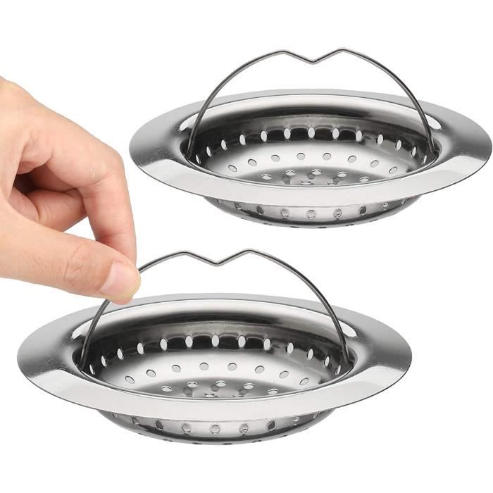 2 Pcs Filtre Évier Cuisine Acier Inoxydable - Filtre Lavabo Anti-Débris - Pour Évier, Bain Et Baignoire