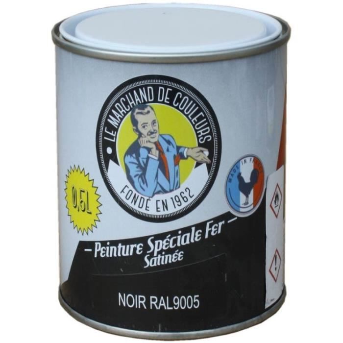 Peinture extérieure fer anti-rouille GoodHome RAL 9005 noir satin 0.75L
