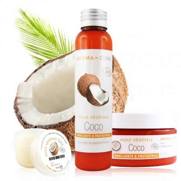AROMA ZONE HUILE VÉGÉTALE BIO COCO 250 ml émolliente & protectrice