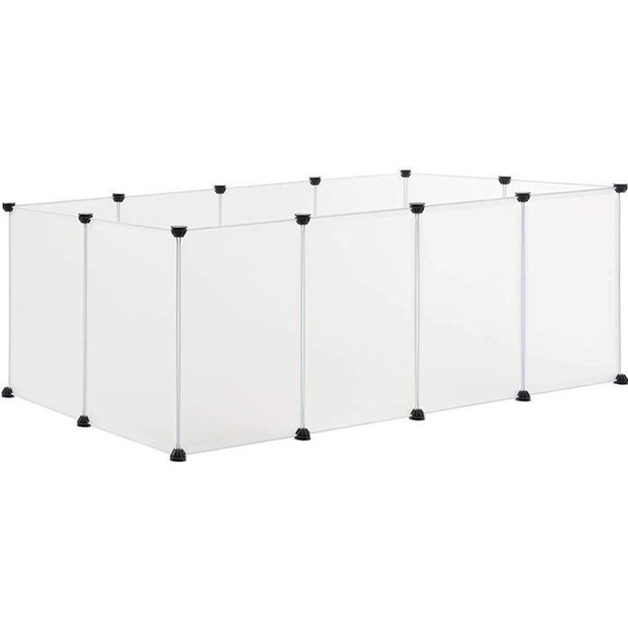 Meilleurs prix pour EUGAD Enclos pour Lapin Chiot Plastique réglable DIY 12 Panneaux Blanc