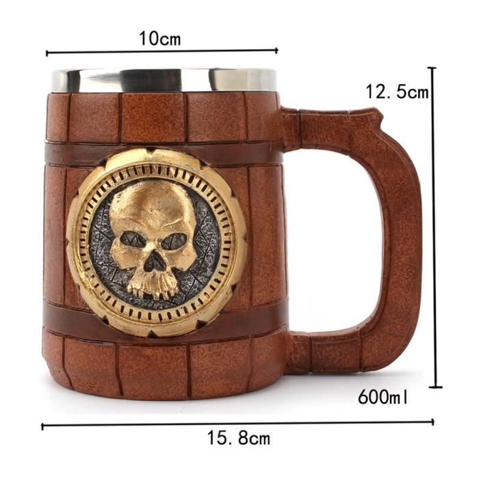 Chope à Bière En Bois Rustique – Tasse Vintage Avec Poignée (10,8 Cm, 139g)