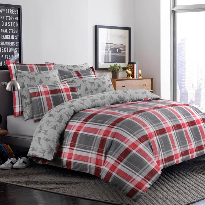 Eddie Bauer Couverture En Flanelle Réversible - Sherpa Et Tartan - 127x152 Cm