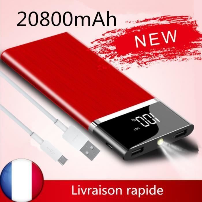 ARIO 20800mAh batterie externe ultramince portable powerbank 2USB pour