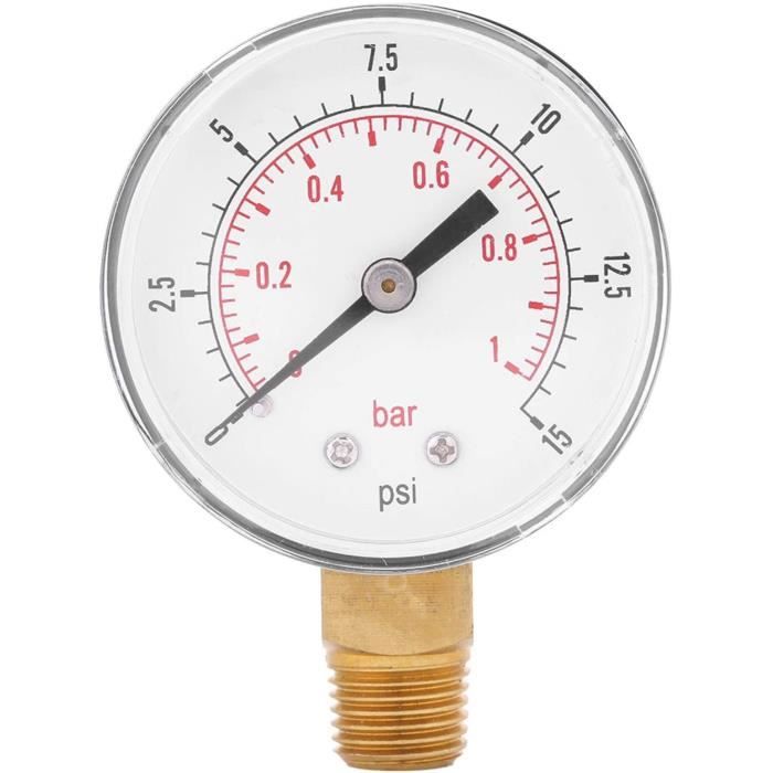 Manometre De Pression Axial à Bain De Silicone - 63mm - Filetage : 1