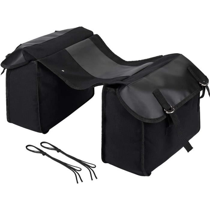 Sacoches De Selle Moto En Cuir - Deux Poches Principales + Poches Latérales - Marron - Fait Main