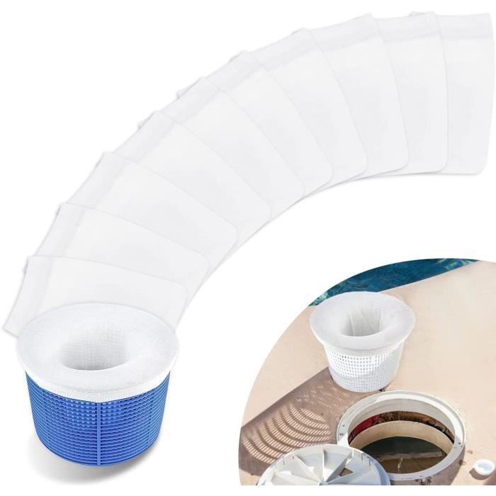 Chaussettes Filtre Skimmer Piscine CUVZORA – Lot De 10, Maille Fine Nylon, Réutilisables – Compatible Intex, Hors Sol, Fontaine