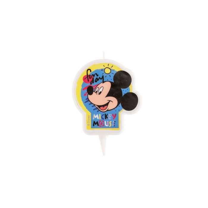 Bougie danniversaire - Mickey Mouse - Multicolore - Bleu - Enfant