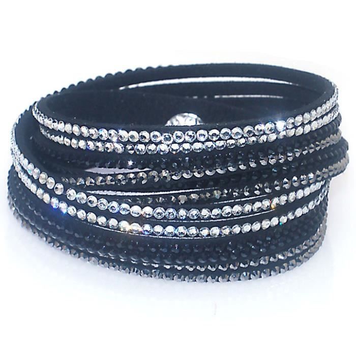 Bracelet en cuir personnalisé, trois plaques, modèle James