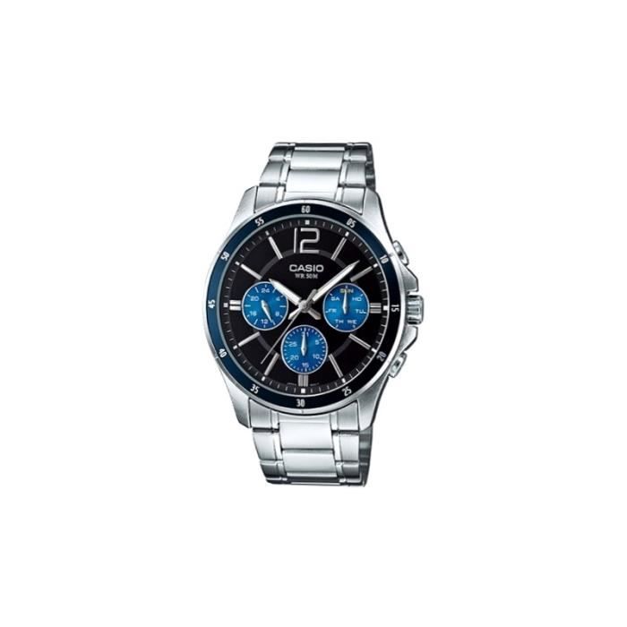 Montre - CASIO - MTP-1374D-2A - Multifonction - 3 compteurs - Étanchéité 5 ATM