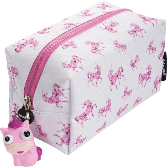 Trousse à Crayons Grande Capacité Rose - 23x10x13 Cm, 2 Compartiments, Fermeture éclair - Pour école, Bureau, Maquillage