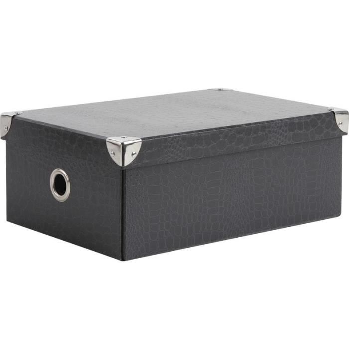 Boite En Carton Gris Achat Vente Boite De Rangement Carton Metal Cdiscount