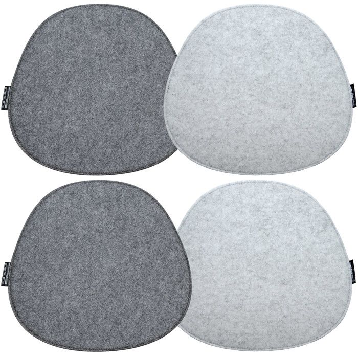 Coussin De Chaise En Feutre 35x35 Cm - Carré, Réversible Gris Clair/gris Foncé, 8 Mm D'épaisseur - Pour Chaise, Banc, Sol