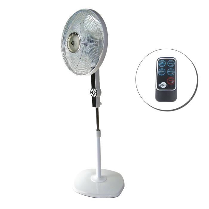 Ventilateur sur Pied Télécommande 60W Oscillant DynaSun DSE2RC LCD LED 60W Pro avec Fonction Spéciale de Ventilation
