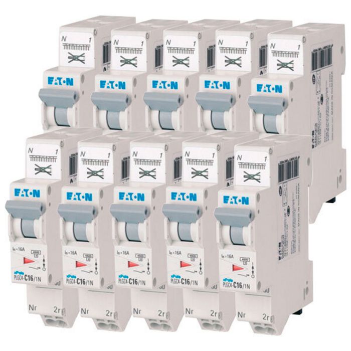 Lot De 10 Disjoncteurs 16A Phase+neutre – Courbe C, 400V – Marquage SIEMENS – Pour Tableau électrique