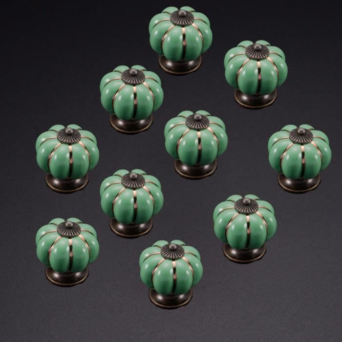 12 variétés Style Vintage-vert en céramique poignées