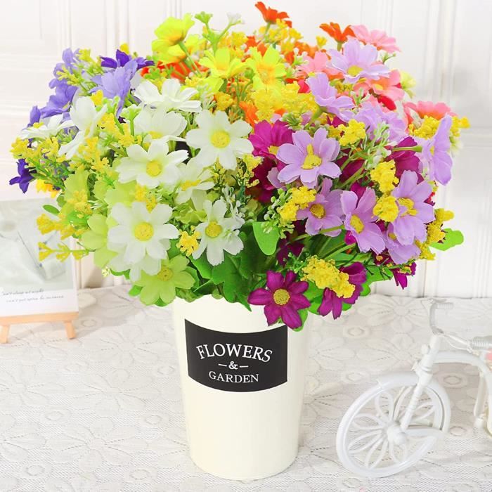 Têtes 100 Fleurs Marguerites Artificielles Soie - Déco Mariage