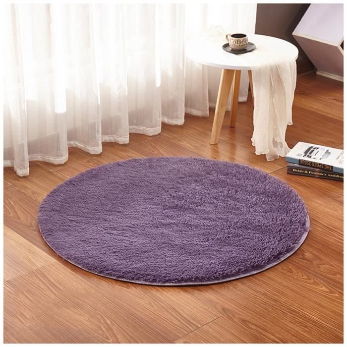 Tapis Rond De Noël Antidérapant - 80 Cm - Imprimé Joyeux Noël (couronne) - Poils Ras Doux - Pour Salon, Chambre