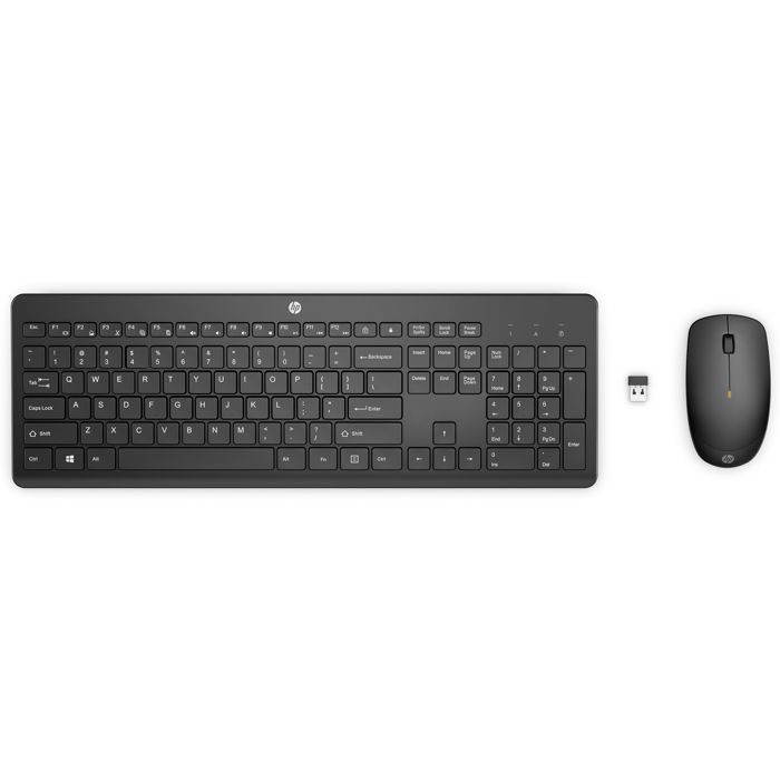 Kit Souris Clavier sans fil – HP – HP230 18H24AA – Noir – Récepteur USB – Saisie fluide