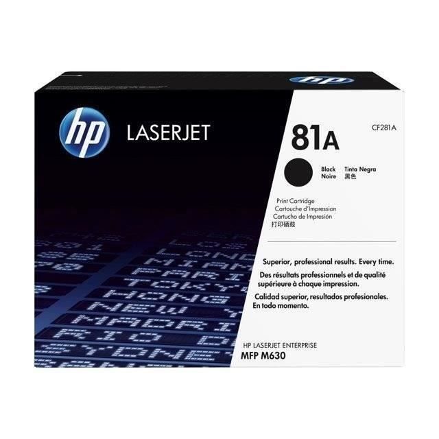 Cartouche de Toner Noir HP 81A (CF281A) authentique pour HP LaserJet Enterprise M604 / M605 / M606 / M630 / M632 OfficeJet Pro 8730