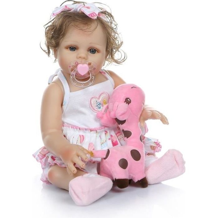 48 CM Poupée Bébé Reborn Bébé Fille Jouet De Bain Cheveux Bouclés Enracinés  à La Main Imperméable Anatomiquement Correct - Cdiscount Jeux - Jouets