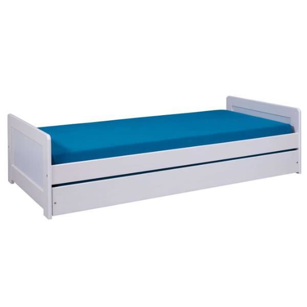 lit escamotable surf - interlink - 90 x 200 cm - blanc - 1 place - solution gain d'espace et confort