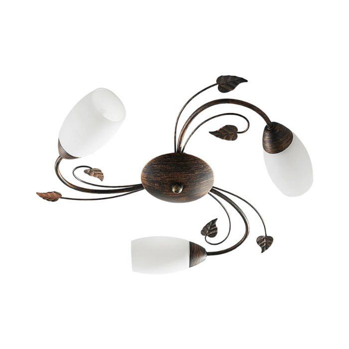 Plafonnier - Lindby - lampe de plafond - Verre - noir doré brossé blanc