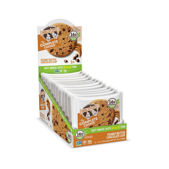Comparer les prix de Cookies protéinés Lenny & Larry's - The Complete Cookie - Peanut Butter Chocolate Chip Boite de 12