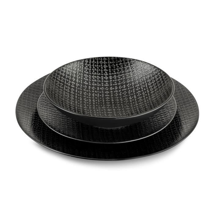 Tweed Noir - Service de vaisselle 18 pièces Tweed Noir - Service de vaisselle 18 pièces