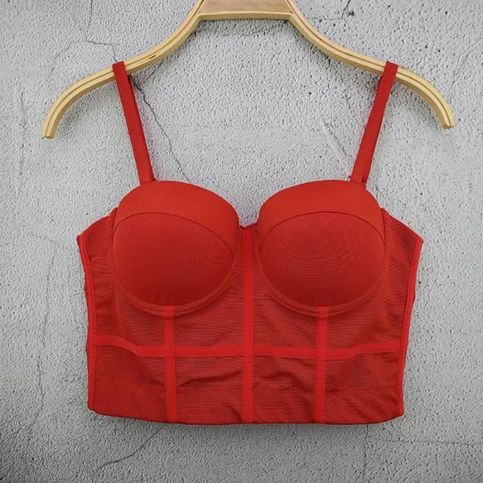Lot de 4 Femme Sport Push up Tank Top Soutiens-Gorges Brassière sans