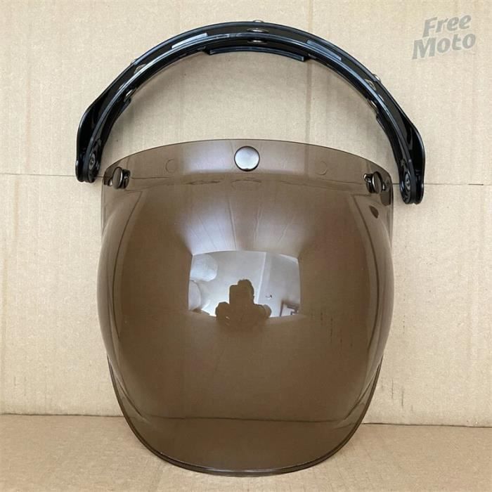 Visière à 3 Boutons Pression - Verre Bulle Pour Casque De Moto Ouvert