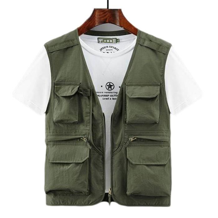 Gilet De Pêche LL Bean PFG Homme – Taille XL – Beige – Multi Poches – Occasion Parfait État