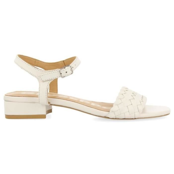 Sandales Femme Corelia Confort P.38 Cuir Nacré Blanc – À Sangle, Talon Bas