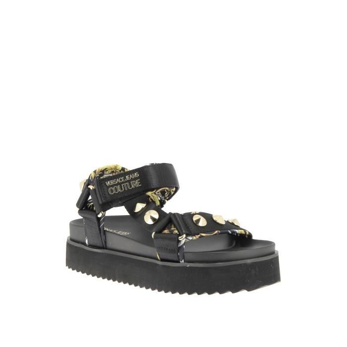 Versace Femme Sandales Plateforme 74VA3SM2 coloris Noir