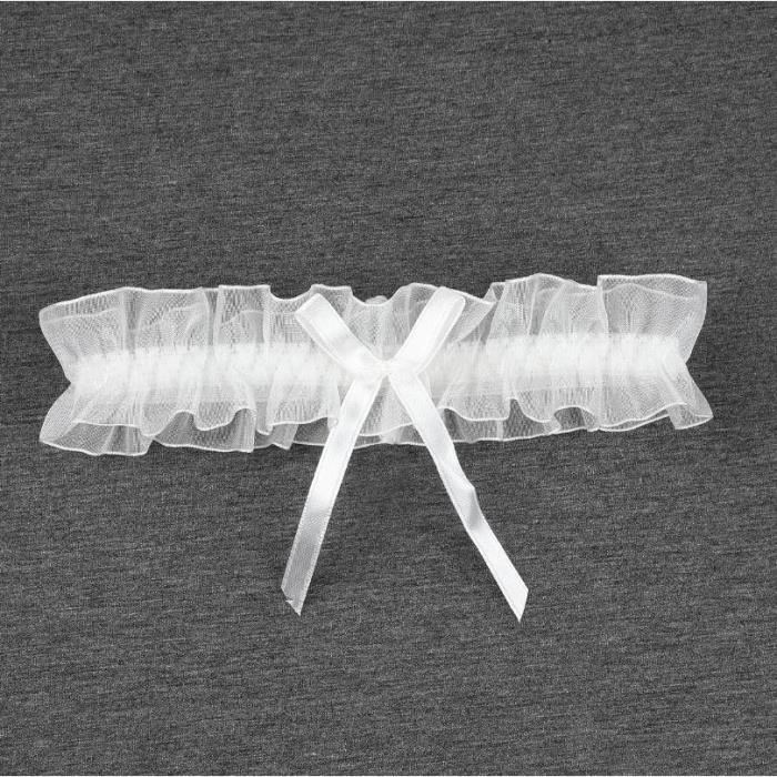 Jarretière De Mariée Bleue Et Blanche – Dentelle Élastique, Ruban Satin, Taille 30-68 Cm, Accessoire Mariage