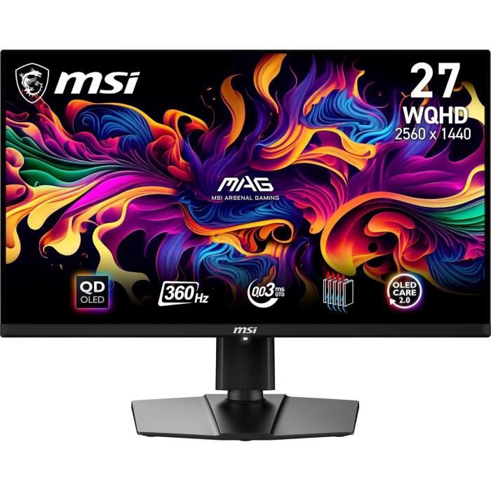 Écran gaming – MSI – MAG 271QPX QD-OLED – 265 pouces – 360Hz – 003ms