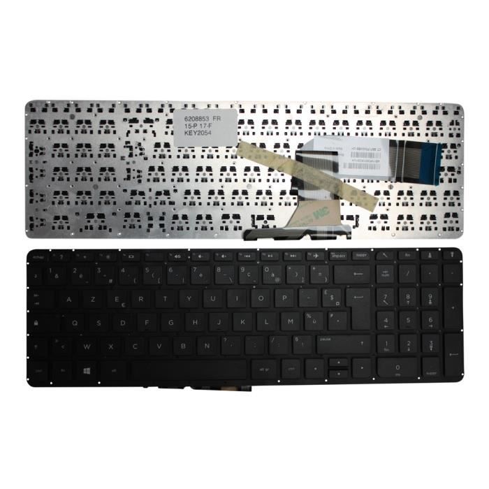 Clavier AZERTY Français Noir Pour HP Pavilion 15-p262nf - Remplacement Neuf, Compatible Windows 8/10, Garantie 1 An