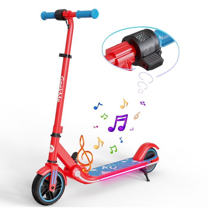 GeekMe Trottinette électrique pour Enfants - Vitesse réglable - 200W -  Néons colorés - Musique Bluetooth - Haut-Parleur Rouge - Achat / Vente  GeekMe Trottinette électriq - Cdiscount