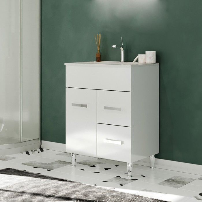 Bassins De Blanchisserie MAITRE GABRIEL – Avec Pieds, Ciment Gris, 70x63x73 Cm