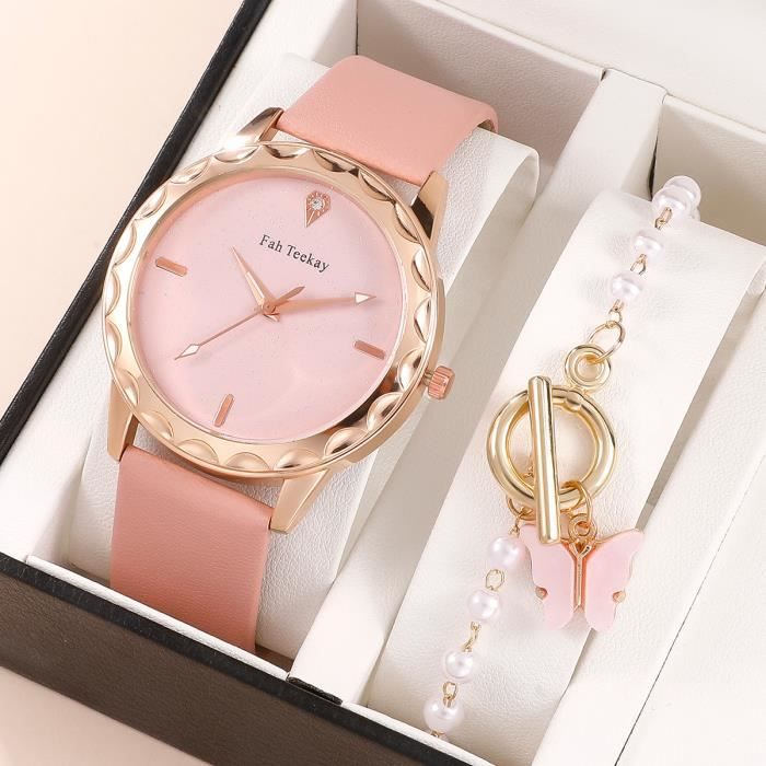 Montre Femme Élégante Quartz Or Rose - Bracelet Métal Avec Cristaux - Cadeau Anniversaire Mode