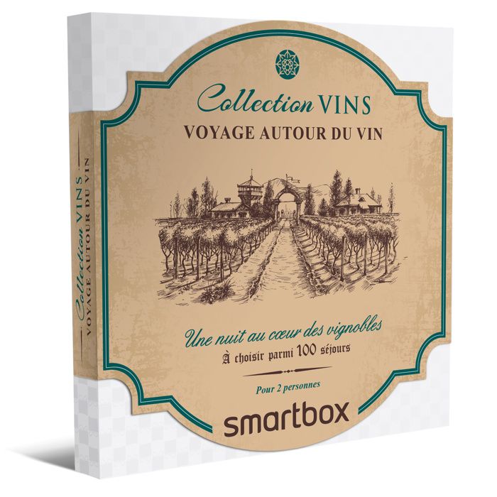 SMARTBOX - Coffret Cadeau - VOYAGE AUTOUR DU VIN - 100 séjours à la découverte de terroirs viticoles d'exception