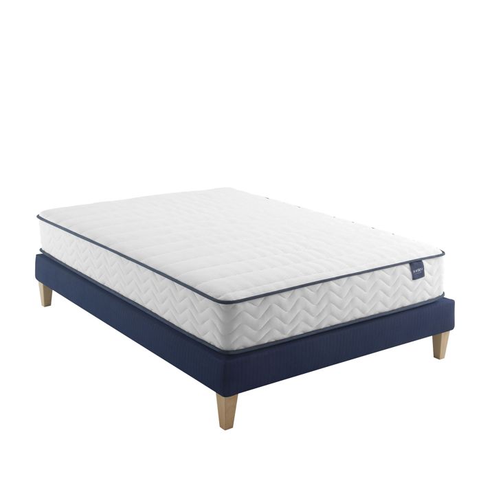 Ensemble matelas ressorts sommier et pieds Rêve 300 - SOMEO 140x190 - Blanc - Garantie 7 ans - Someo