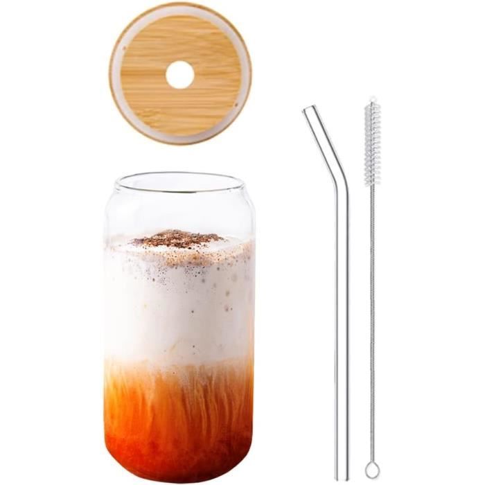 Gourde En Verre Ananas Avec Paille Et Couvercle - Pour Enfant