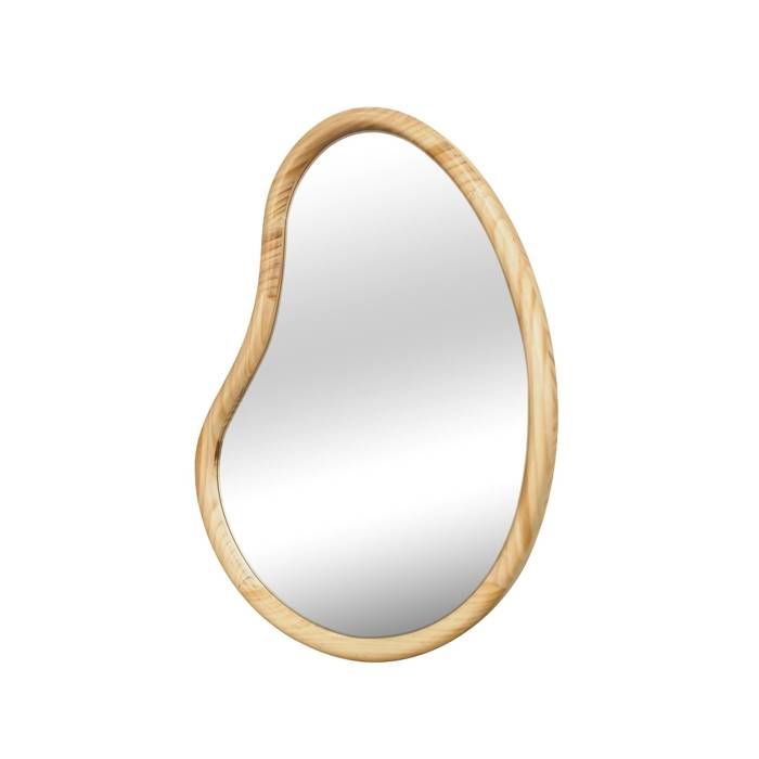 Miroir organique en bois de sapin 95cm épaisseur 3cm coloris naturel idéal entrée. chambre ou salle de bain