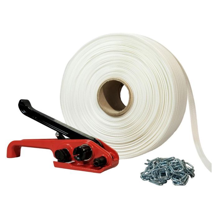 TECPLAST Kit 1 Feuillard De Cerclage Fil à Fil KFF2 16 Mm X 850 M 1 Tendeur OFFERT 1 Dvidoir Boucles Rsistance 550kg Tecplast Kff2 62234979