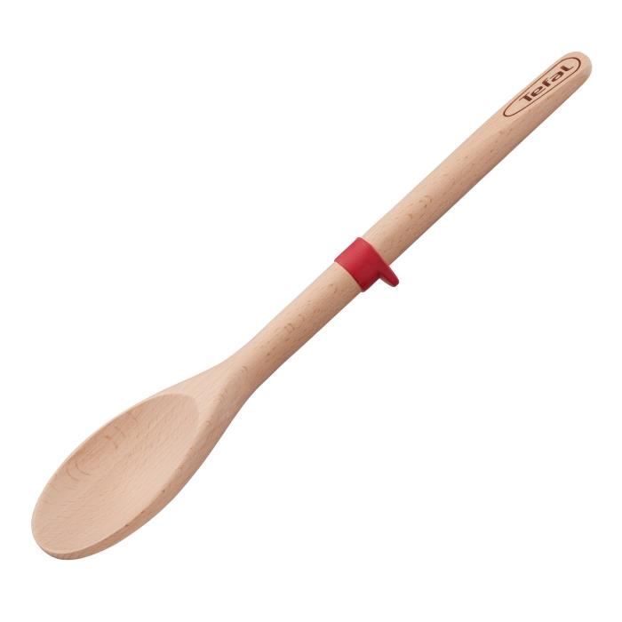 TEFAL Cuillère Ingenio - Bois hêtre et silicone platinium - 32 cm