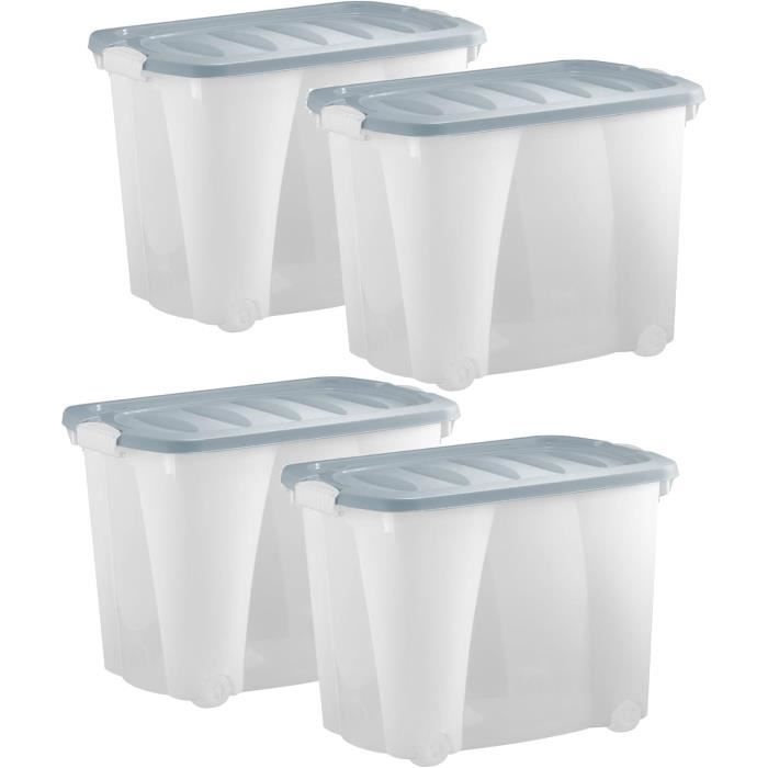 Boîte De Rangement Solide à Roulettes Clipstock 75 Litres | Leroy Merlin