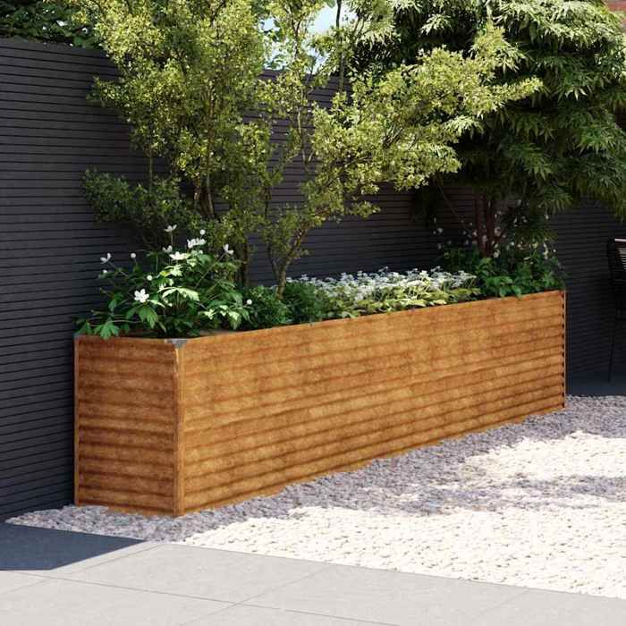 vidaXL Lit surélevé de jardin 385x50x69 cm acier corten 151987