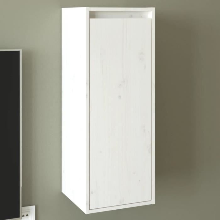 vidaXL Armoire murale Blanc 30x30x80 cm Bois de pin massif